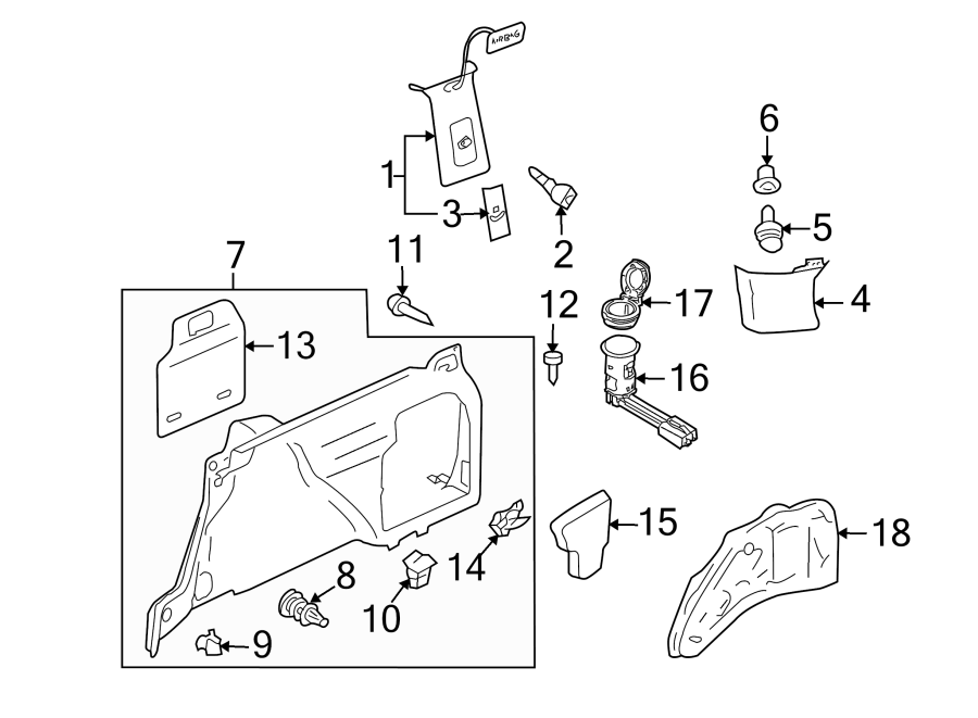 Volkswagen Touareg Trim Clip Pillar Quarter Retainer Front