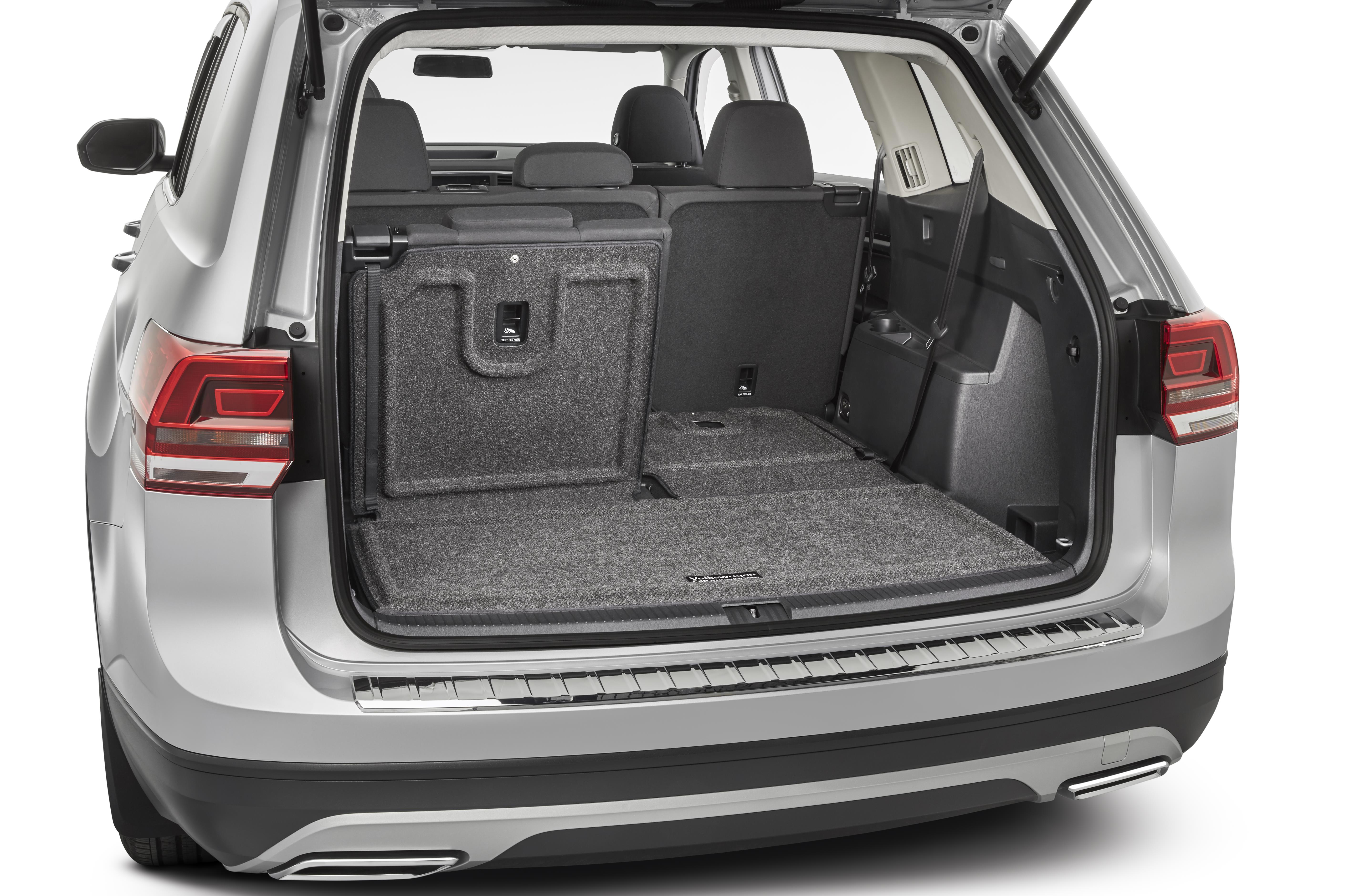 Volkswagen Atlas Heavy Duty Trunk Liner And Extended Seat Back Cover With Cargo Blocks 