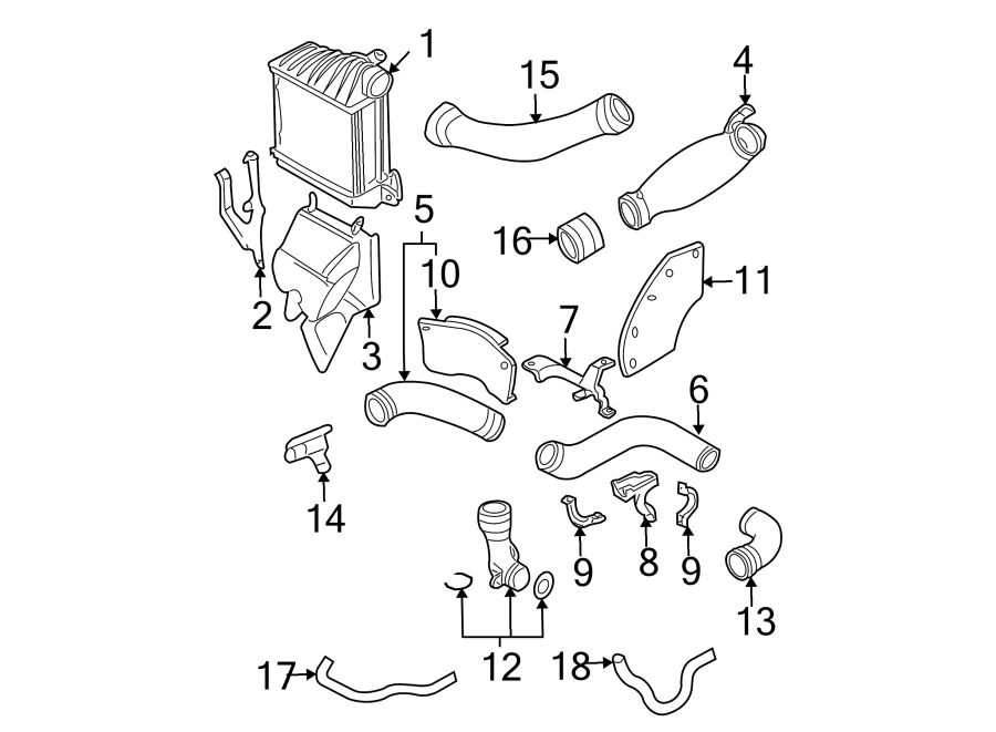 2001 Volkswagen Beetle Radiator Support Air Duct - 1C0121467J - Genuine ...