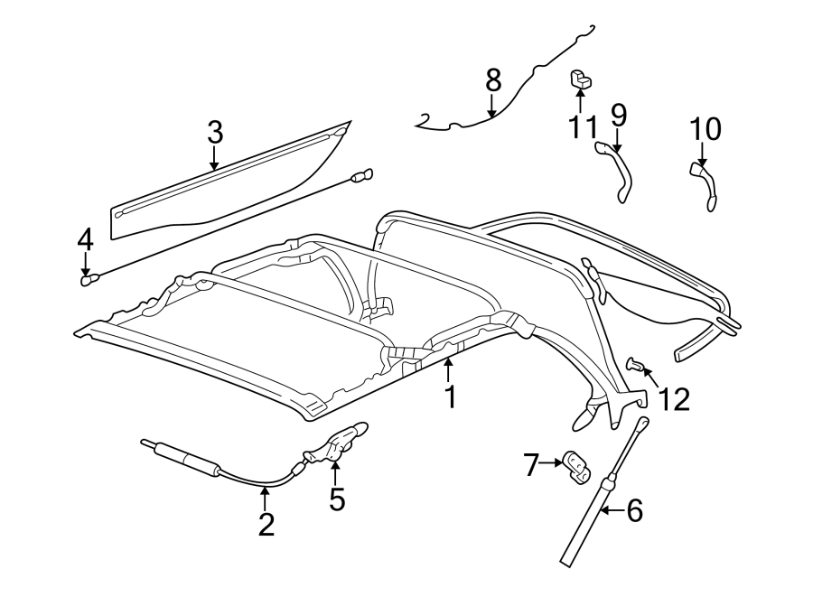 1E0871971 - Convertible Top Cable. Convertible Top Cable. Tension cable