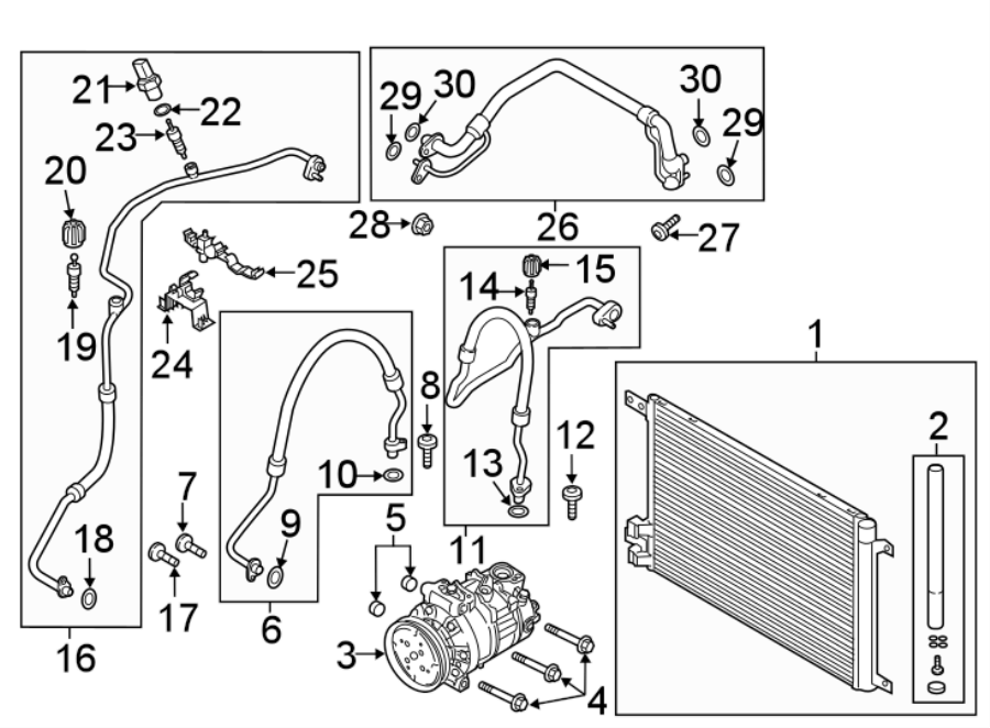 Volkswagen Tiguan A/c compressor - 3Q0816803 - Genuine Volkswagen Part