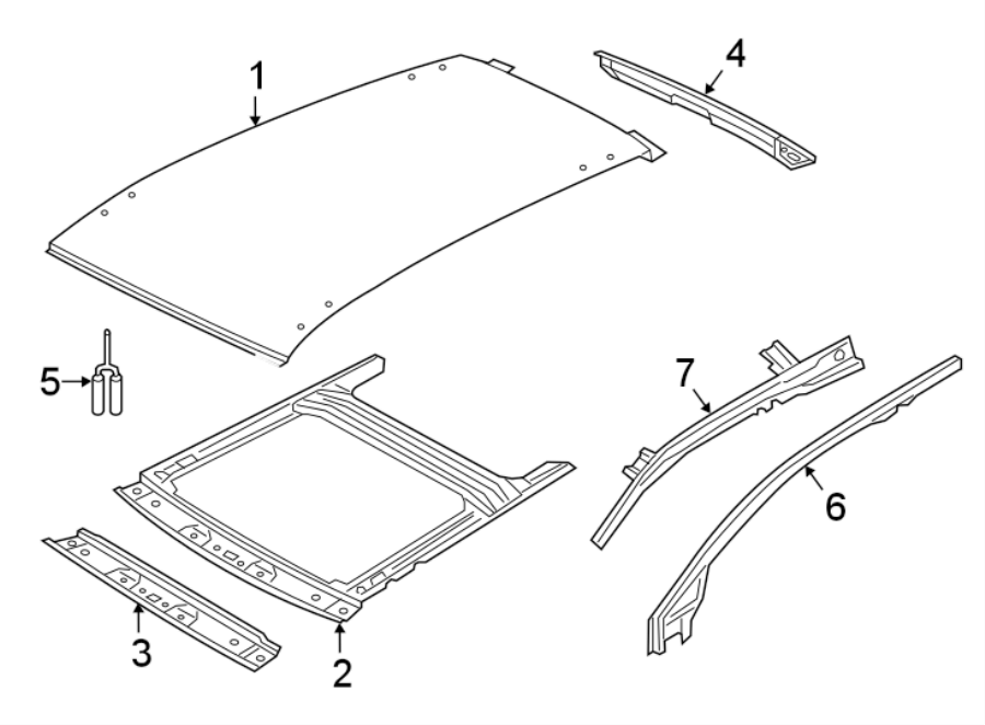 2008 Volkswagen Roof panel. Panel used for the roof. W/o sunroof. W/o ...