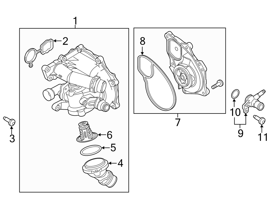 06K121011C Engine Water Pump. MAIN, LITER, CODE Genuine Volkswagen Part